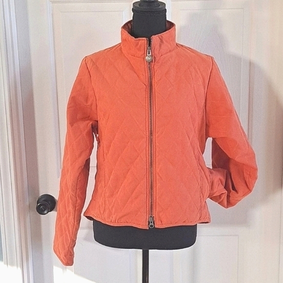 Outback Trading Co. Ltd Quilted Zip Up High Low Muted Orange Lightweight Jacket - Picture 1 of 9